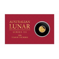 2026 Australian Lunar Year of the Horse Perth Mint Uncirculated 0.5g Gold Proof Button Coin | $2