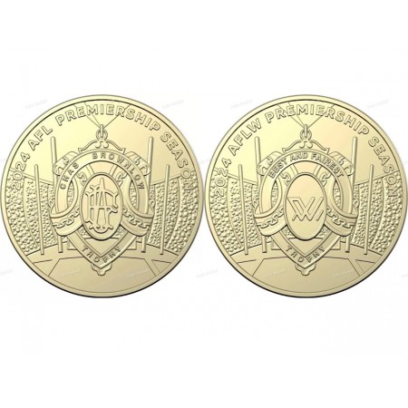 2024 AFL & AFLW Premiership Season Uncirculated $1 Coins | 2 x Sealed Bags of 20