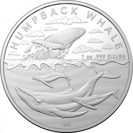 2023 Australian $1 1oz 99.9% Silver Investment RAM Coin | Humpback Whale