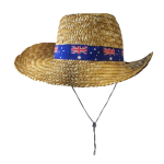 My Australia Cowboy Style Straw Hat with Ribbon |  Australia Flag