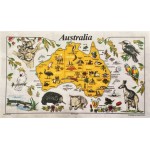 My Australia Pure Cotton Tea Towel 45 x 78 cm | Map of Australia & Attractions