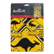 My Australia Pure Cotton Tea Towel 45 x 78 cm | Australian Road Signs