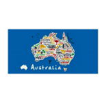 My Australia Large Microfiber Beach Towel 160 x 80 cm | Australian Map