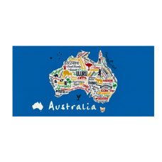 My Australia Large Microfiber Beach Towel 160 x 80 cm | Australian Map