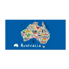 My Australia Large Microfiber Beach Towel 160 x 80 cm | Australian Map