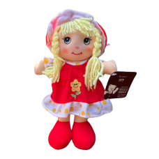 Teddy & Friends Brand Ivy Dress & Hat Soft Rag Doll | Red 25cm