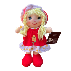 Teddy & Friends Brand Ivy Dress & Hat Soft Rag Doll | Red 25cm