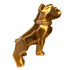 Genuine Mack Brand Gold Full Size Bulldog Mascot Statue | 11cm x 9cm