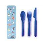 IS Gift The Dog Collective Wheat Straw Travel Cup & Cutlery Set | Blue