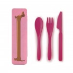 IS Gift The Dog Collective Wheat Straw Travel Cup & Cutlery Set | Pink