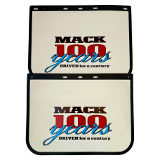 Genuine Mack Brand Rubber Style 100 Years Centennial Print Mudflaps | 24" x 18" Size