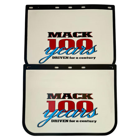 Genuine Mack Brand Rubber Style 100 Years Centennial Print Mudflaps | 24" x 18" Size