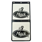 Genuine Mack Brand Rubber Style White with Black Logo 4WD Mudflaps | 10" x 9" Size