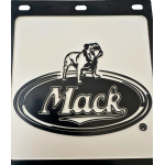 Genuine Mack Brand Rubber Style White with Black Logo 4WD Mudflaps | 10" x 9" Size