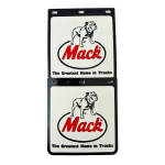 Genuine Mack Brand Rubber Style White with Retro Logo 4WD Mudflaps | 10" x 9" Size