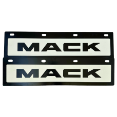 Genuine Mack Brand Rubber Style White with Black Print Mudflaps | 6" x 24" Size