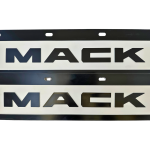 Genuine Mack Brand Rubber Style White with Black Print Mudflaps | 6" x 24" Size