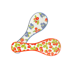 Summer Fruit Ceramic Kitchen Spoon Utensil Rests | 2 Piece Set