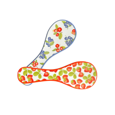 Summer Fruit Ceramic Kitchen Spoon Utensil Rests | 2 Piece Set