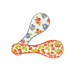 Summer Fruit Ceramic Kitchen Spoon Utensil Rests | 2 Piece Set