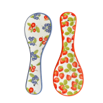 Summer Fruit Ceramic Kitchen Spoon Utensil Rests | 2 Piece Set