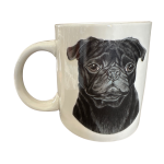 Classic Double Side Print Dog Theme Coffee Ceramic Mug | Black Pug