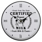 Cloverfield Dairy Farm Sunshine Milk Cow Small Country Wall Clock | 29cm