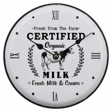 Fresh Certified Organic Milk Cow Small Country Wall Clock | 29cm