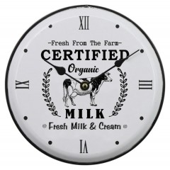 Fresh Certified Organic Milk Cow Small Country Wall Clock | 29cm