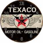 Vintage Look Glass Texaco Motor Oil Gasoline Wall Clock | 30cm