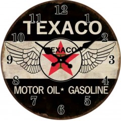 Vintage Look Glass Texaco Motor Oil Gasoline Wall Clock | 30cm
