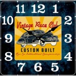 Vintage Race Club Custom Built Square Glass Wall Clock | 30cm