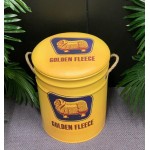 Vintage Drum Look Golden Fleece Storage Stools | Set of 2