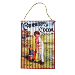 Vintage Look Cadbury's Cocoa Hanging Tin Sign | 29 x 40 cm