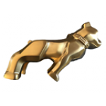 Genuine Mack Brand Gold Full Size Bulldog Mascot Statue | 11cm x 9cm