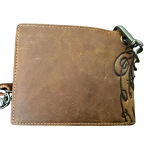 Jack's Inn Spade Mens Brown Leather Wallet with Detachable Chain