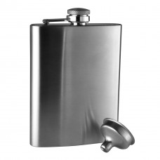 Avanti Classic 8oz Hip Flask with Funnel Personalised | Stainless Silver