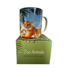 Classic Double Side Print Zoo Animals Theme Bone China Mug | Tiger Classic Double Side Print Zoo Animals Theme Bone China Mug | Tiger
