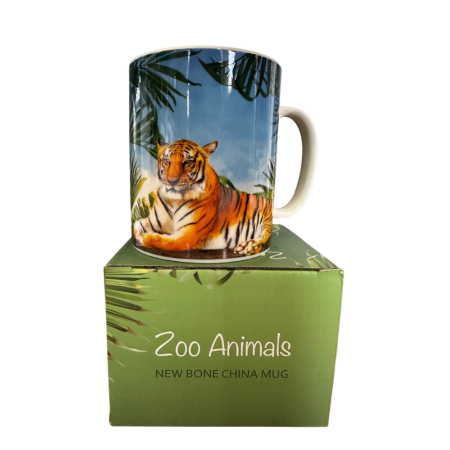 Classic Double Side Print Zoo Animals Theme Bone China Mug | Tiger