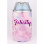 Avanti Double Wall Insulated Can & Stubby Holder Personalised | Pink Marble