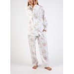 Arabella Pyjama Set | Long Sleeve Pink Floral 100% Pure Cotton Voile