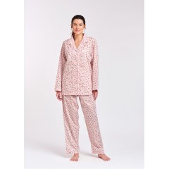 Arabella Pyjama Set | Long Sleeve Pink Floral 100% Pure Cotton Voile