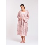 Arabella Robe | Pink Floral Dressing Gown Robe 100% Pure Cotton Voile