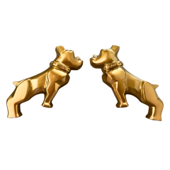 Genuine Mack Brand Matte Gold Full Size Bulldog Half Dogs | 12cm x 9cm