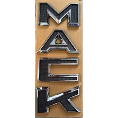 Genuine Mack Brand Chrome Black Letter Badge | Bonnet