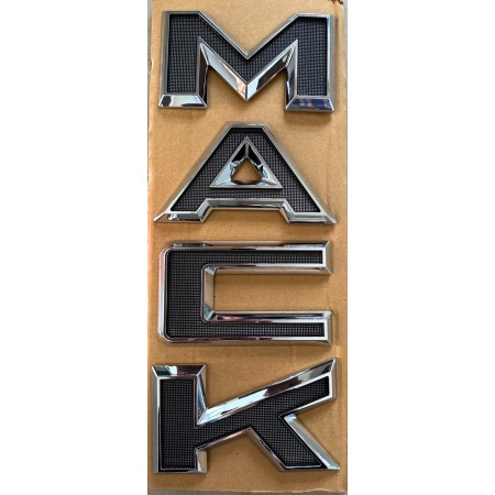 Genuine Mack Brand Chrome Black Letter Badge | Bonnet