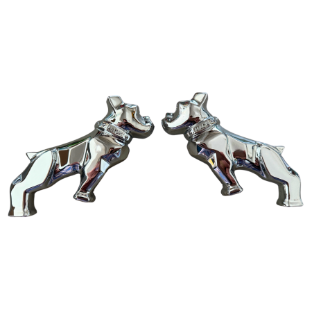 Genuine Mack Brand Chrome Full Size Bulldog Half Dogs | 12cm x 9cm