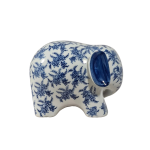 Blue Willow Hamptons 20cm Ceramic Elephant Decor Figurine | Dainty Floral