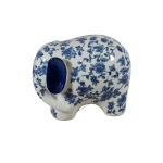 Blue Willow Hamptons 20cm Ceramic Elephant Decor Figurine | Solid Floral