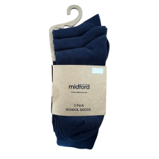 Midford Unisex Up & Down School Uniform Socks 3 Pack | Navy 
